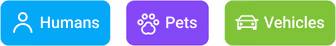 Camerabeveiliging Particulier: drie labels Humans, Pets en Vehicles