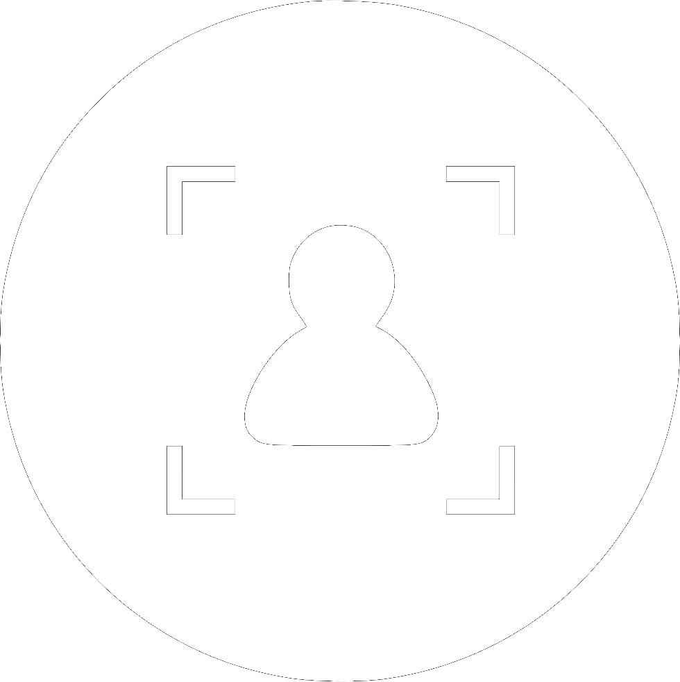 Camerabewaking Amsterdam: wit pictogram van een persoon in een kader